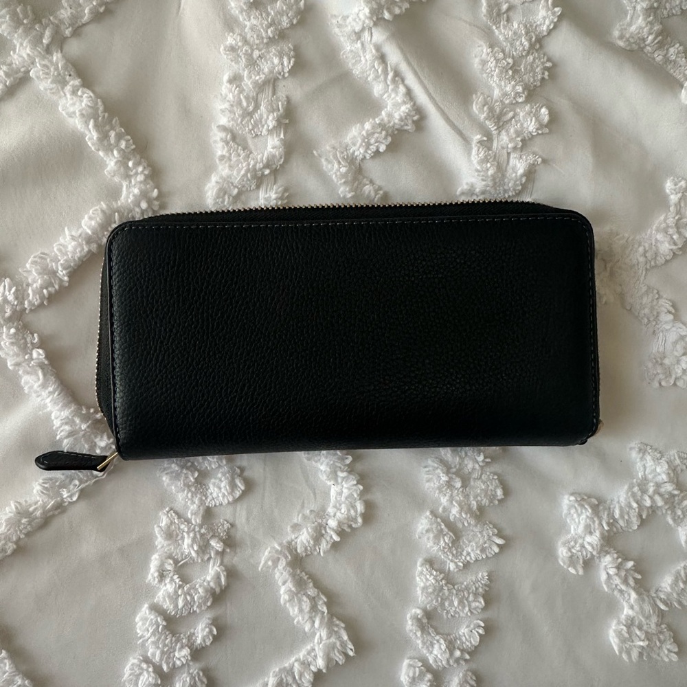 Coach Black Leather Wallet Clutch Wristlet - Picture 2 of 5